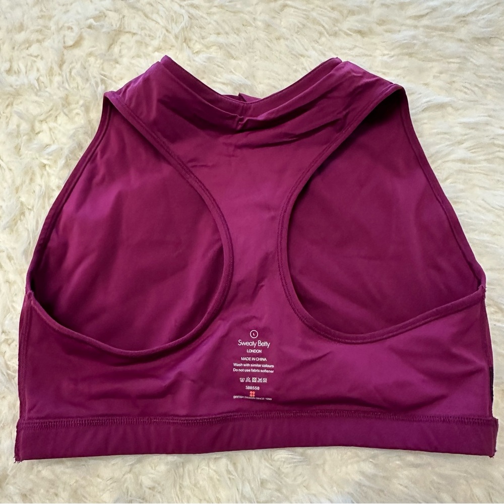 Sweaty Betty Berry Front-Zip High Neck Sports Bra - Picture 7 of 8